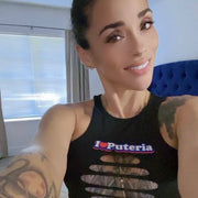 I ❤️ Puteria straight logo cutout crop tank
