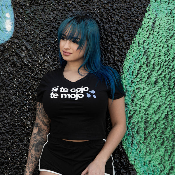 Si te cojo te mojo crop top