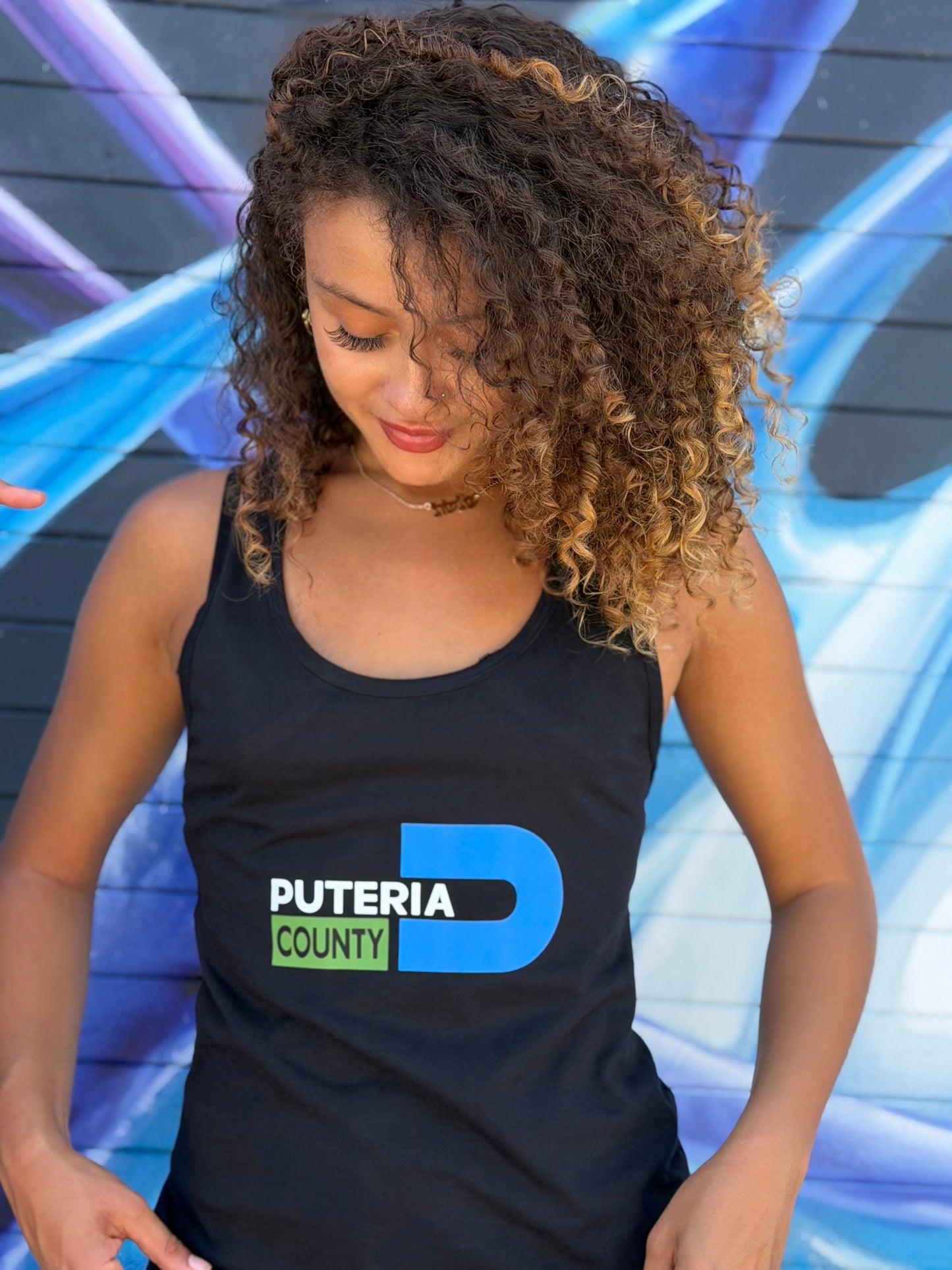 Puteria county racerback tank top