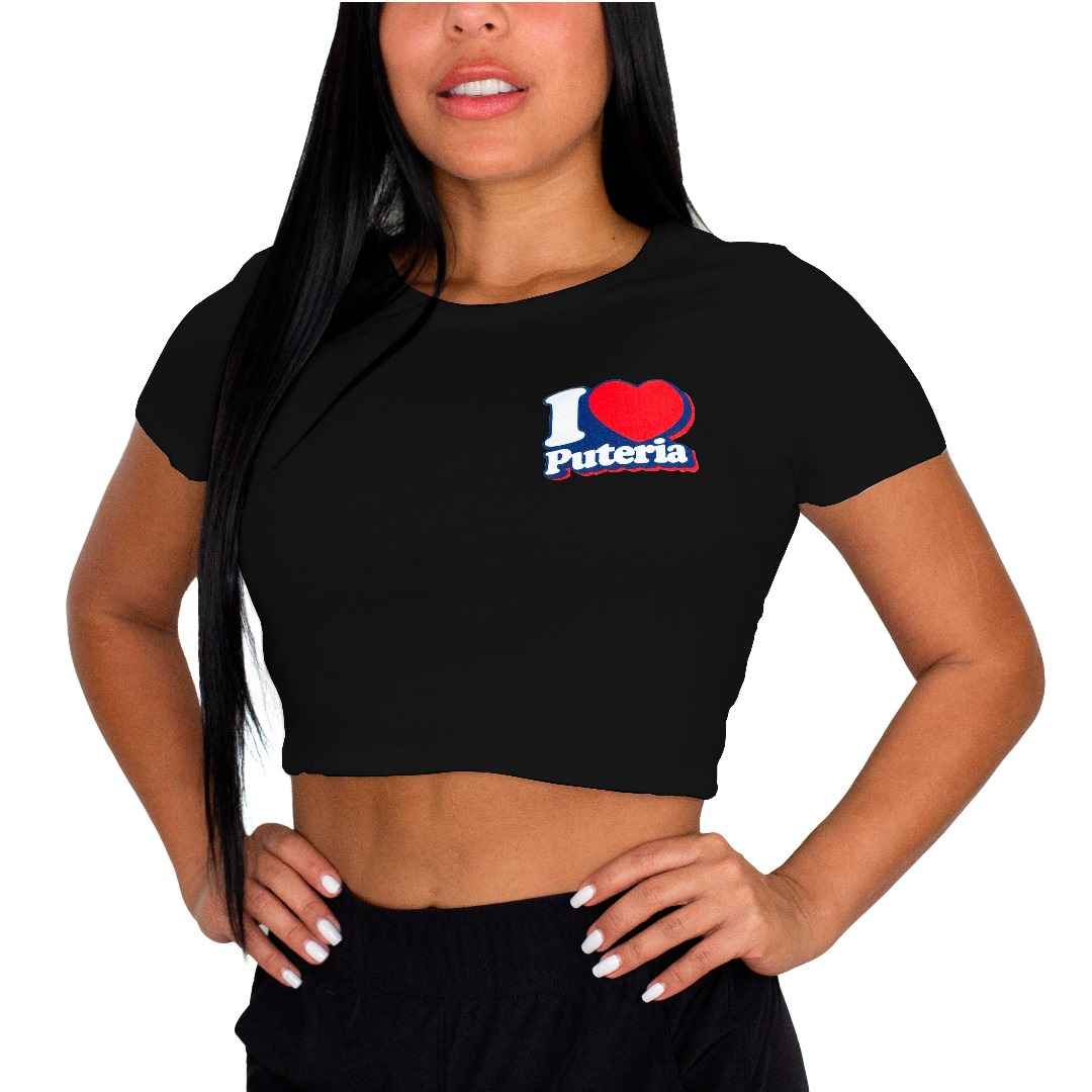 I ❤️ Puteria - Crop Top (Black)