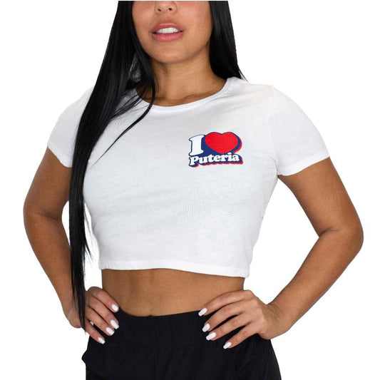 I ❤️ Puteria - Crop Top (White)