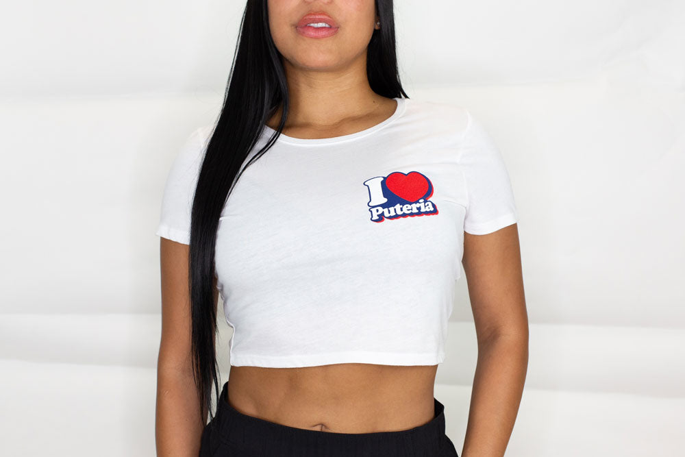 I ❤️ Puteria - Crop Top (White)