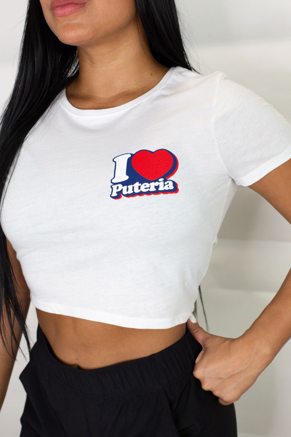 I ❤️ Puteria - Crop Top (White)